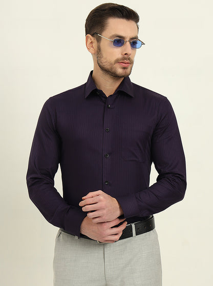 Purple Solid Slim Fit Formal Shirt | JadeBlue Youth