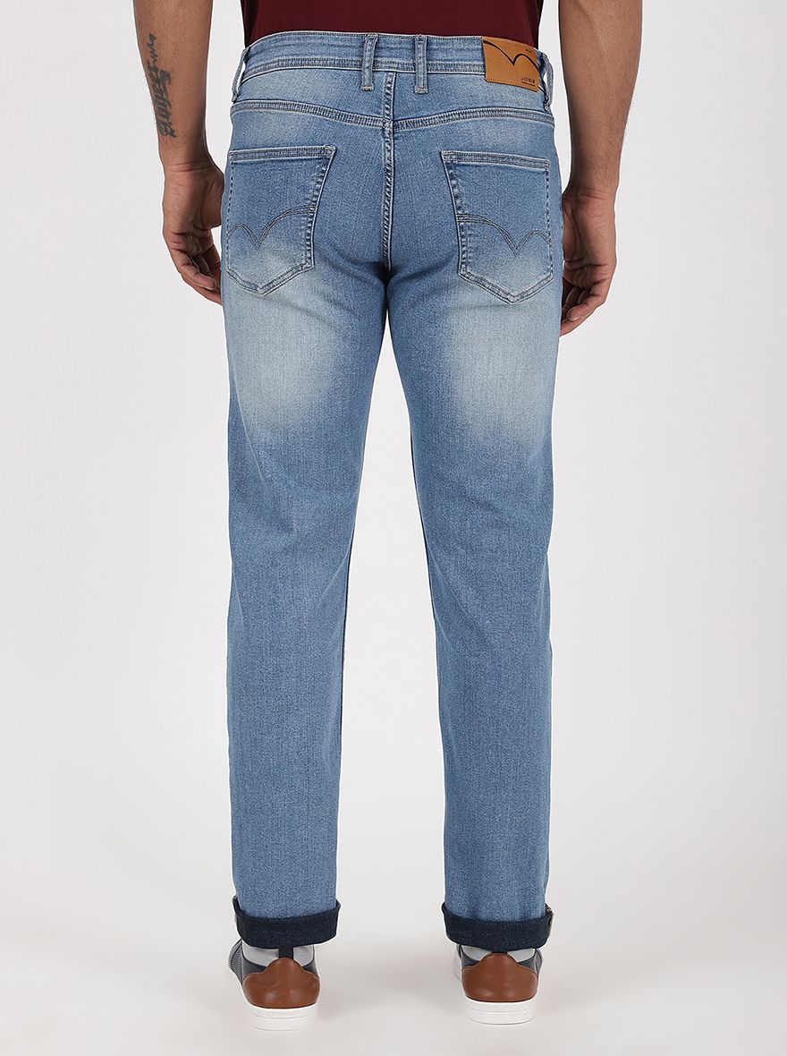 Light Blue Washed Straight Fit Jeans | JadeBlue