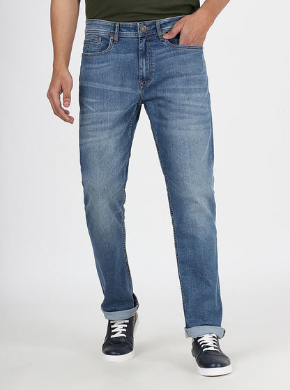 Blue Washed Straight Fit Jeans | JadeBlue