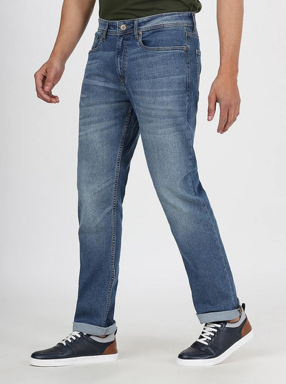 Blue Washed Straight Fit Jeans | JadeBlue