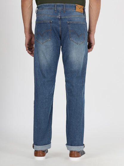 Blue Washed Straight Fit Jeans | JadeBlue
