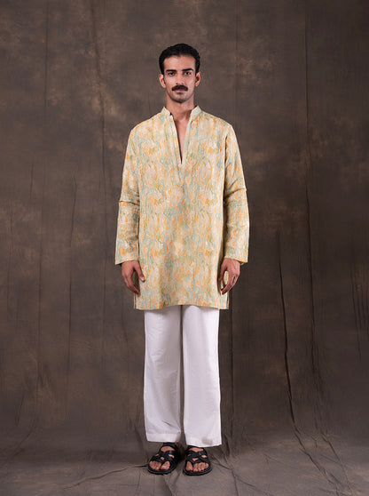 Green & Yellow Printed  Kurta Pajama | Virasana