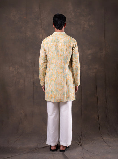 Green & Yellow Printed  Kurta Pajama | Virasana