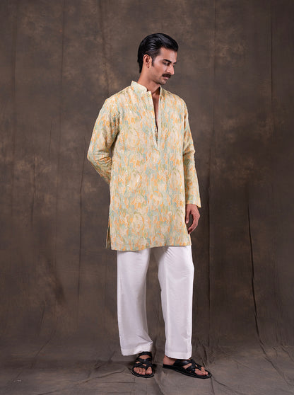 Green & Yellow Printed  Kurta Pajama | Virasana