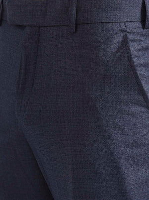 Dark Blue Solid Regular Fit Formal Trouser | JadeBlue