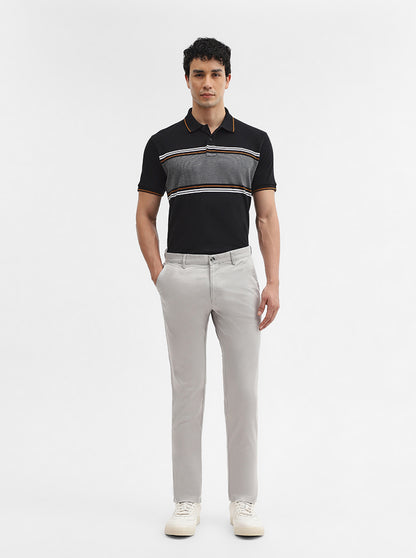 Light Grey Solid Super Slim Fit Casual Trouser | Greenfibre