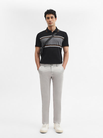 Light Grey Solid Super Slim Fit Casual Trouser | Greenfibre
