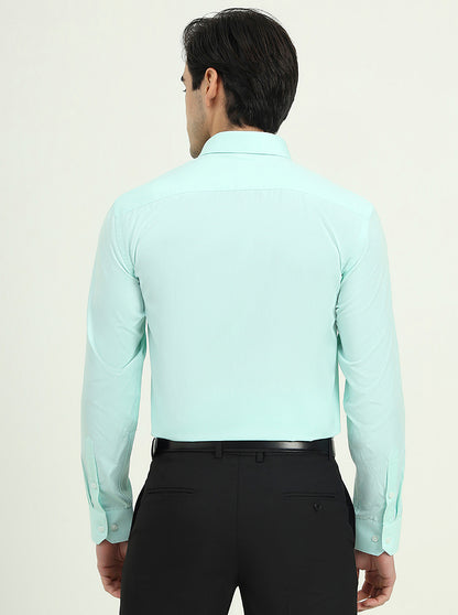 Mint Green Solid Regular Fit Formal Shirt | Greenfibre