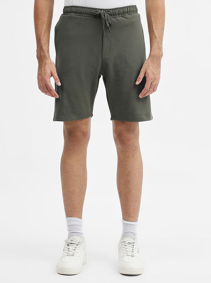 Olive Solid Slim Fit Shorts | JadeBlue