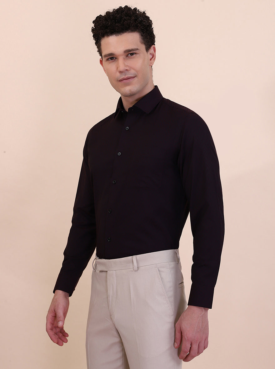 Maroon Solid Regular Fit Formal Shirt | Greenfibre