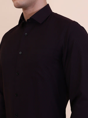 Maroon Solid Regular Fit Formal Shirt | Greenfibre