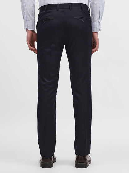 Navy Blue Solid Slim Fit Formal Trouser | JadeBlue Super Luxe