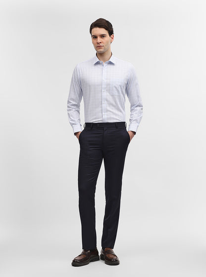 Navy Blue Solid Slim Fit Formal Trouser | JadeBlue Super Luxe