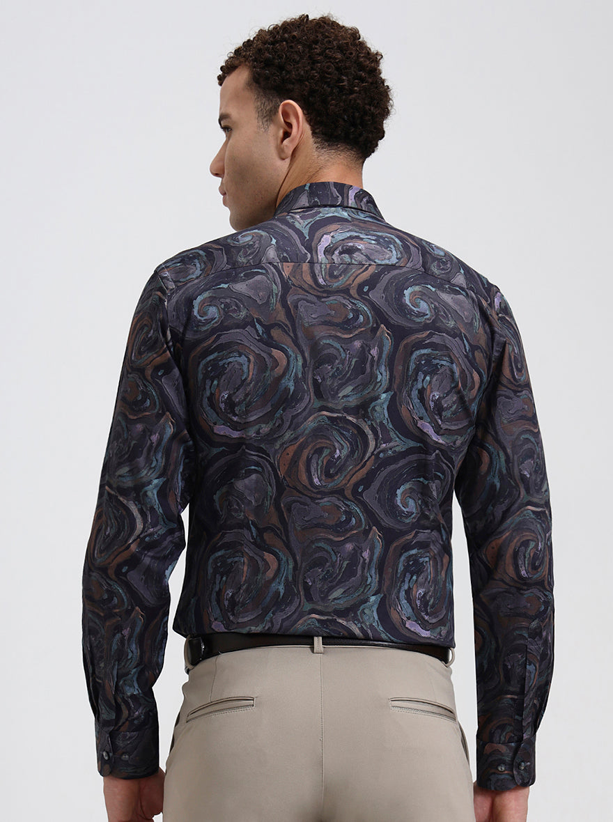 Multicolor Printed Slim Fit Party Wear Shirt | Wyre