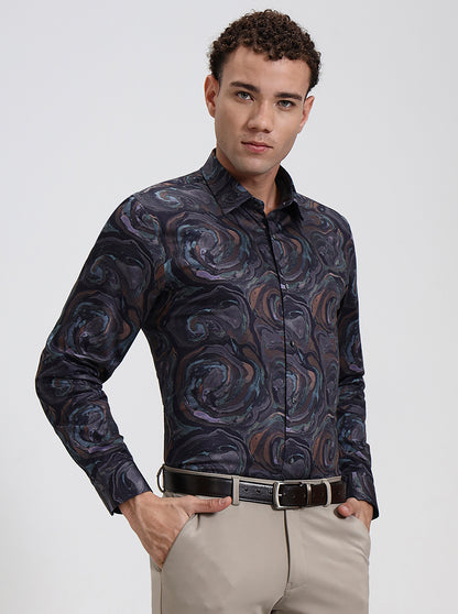 Multicolor Printed Slim Fit Party Wear Shirt | Wyre
