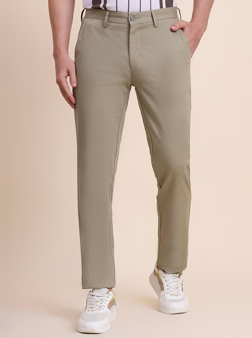 Pista Solid Uno Fit Casual Trouser | JadeBlue