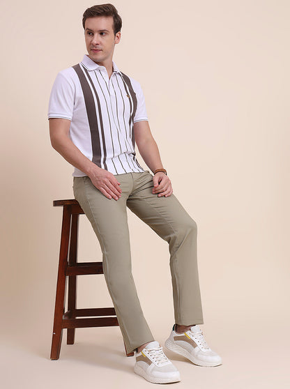 Pista Solid Uno Fit Casual Trouser | JadeBlue