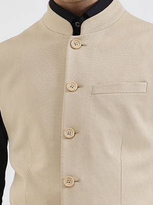 Camel Solid Regular Fit Waistcoat | Wyre