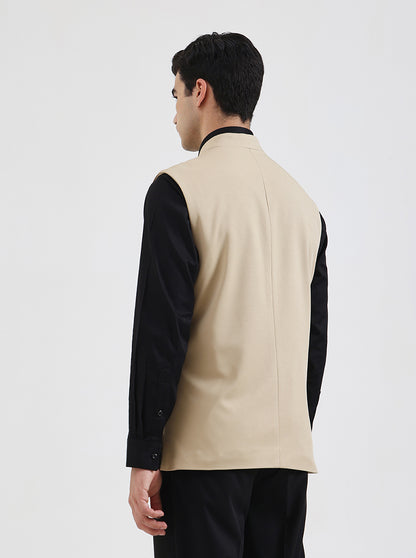Camel Solid Regular Fit Waistcoat | Wyre