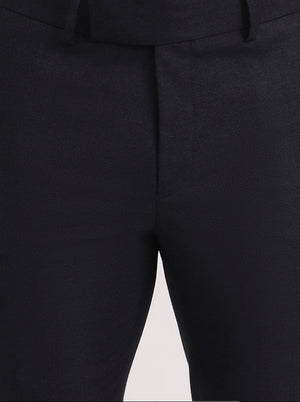 Navy Blue Solid Slim Fit Formal Trouser | Greenfibre