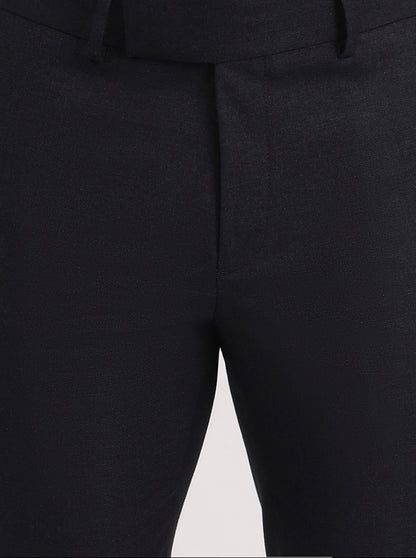 Navy Blue Solid Slim Fit Formal Trouser | Greenfibre