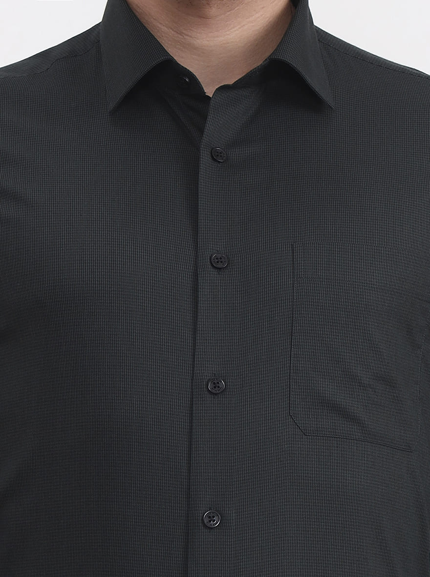 Bottle Green Solid Slim Fit Formal Shirt | JadeBlue Youth