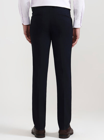 Navy Blue Solid Slim Fit Formal Trouser | Greenfibre
