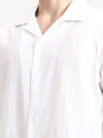 White Solid Slim Fit Party Wear Shirt | Wyre