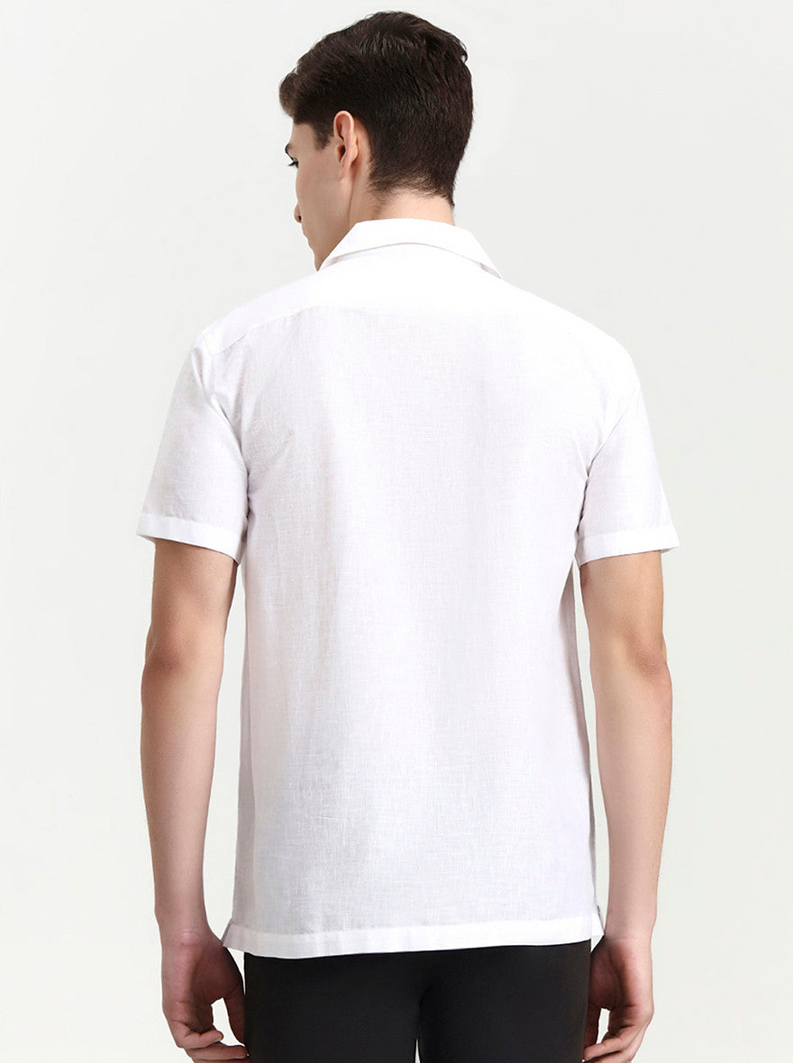 White Solid Slim Fit Party Wear Shirt | Wyre