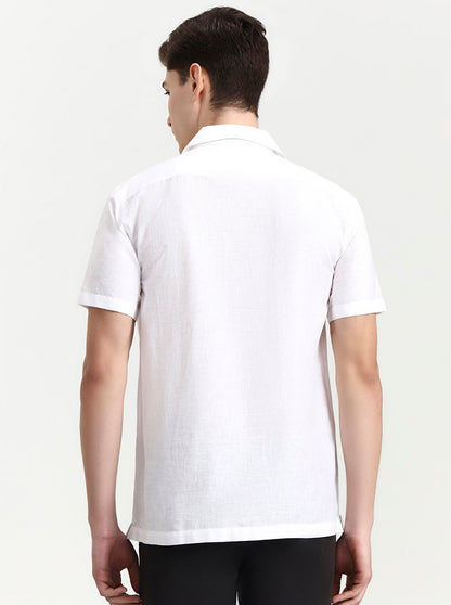 White Solid Slim Fit Party Wear Shirt | Wyre