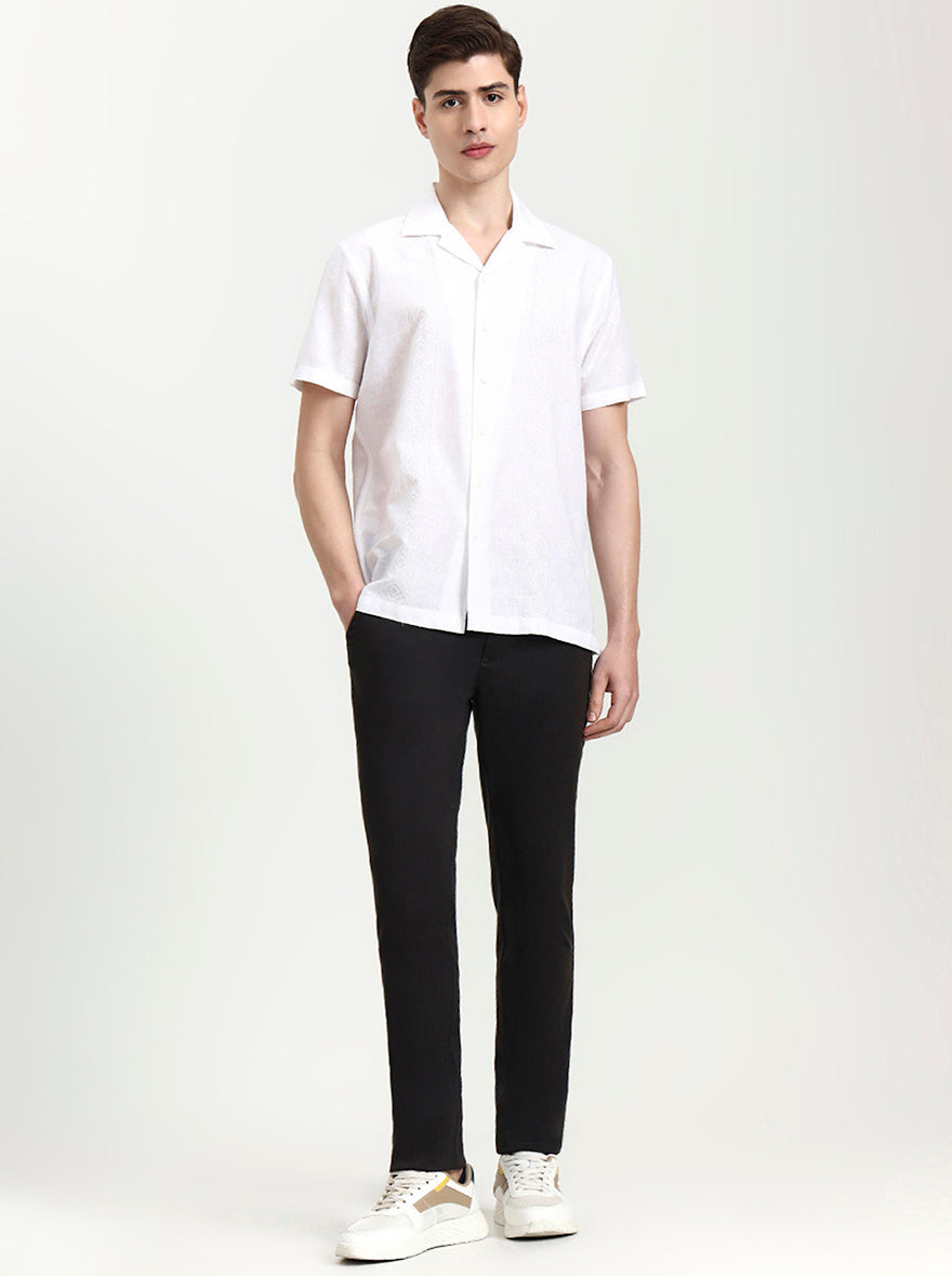White Solid Slim Fit Party Wear Shirt | Wyre