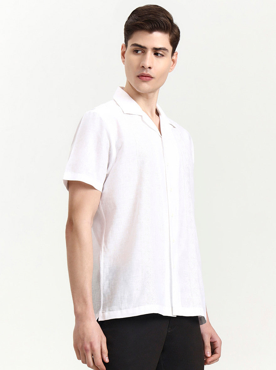 White Solid Slim Fit Party Wear Shirt | Wyre