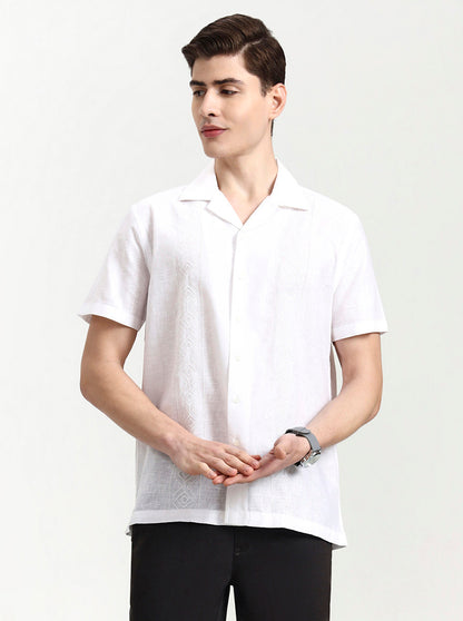 White Solid Slim Fit Party Wear Shirt | Wyre