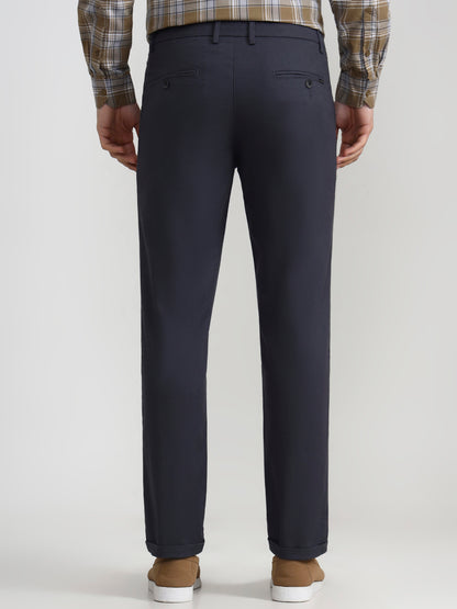 Dark Grey Solid Neo Fit Casual Trouser | Greenfibre