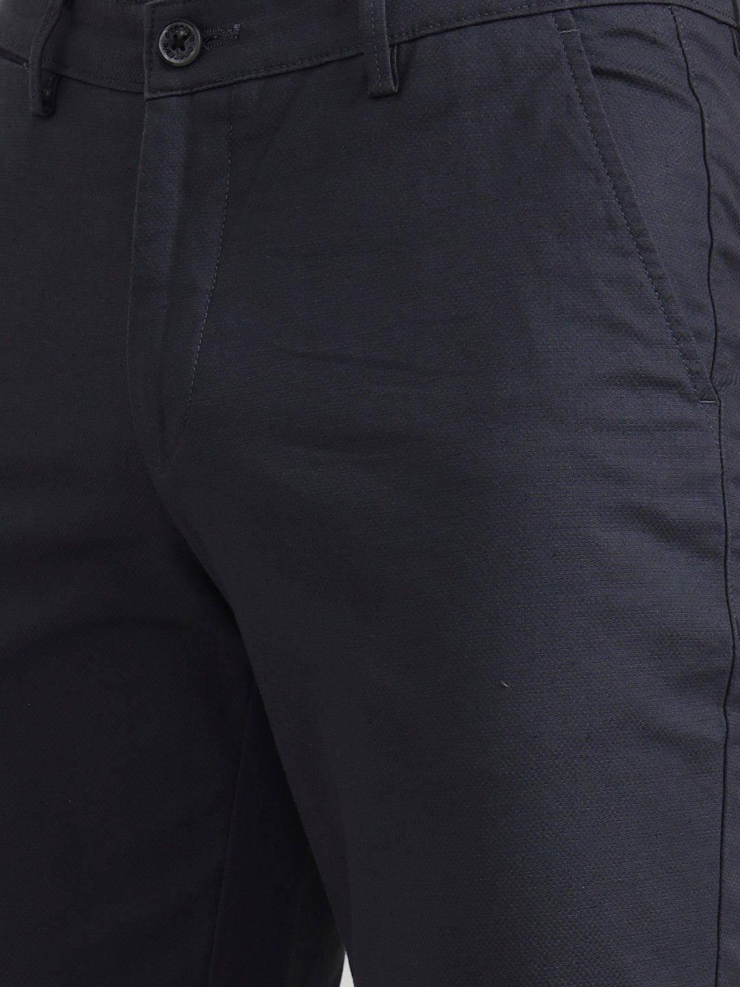 Dark Grey Solid Neo Fit Casual Trouser | Greenfibre