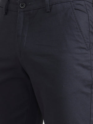 Dark Grey Solid Neo Fit Casual Trouser | Greenfibre