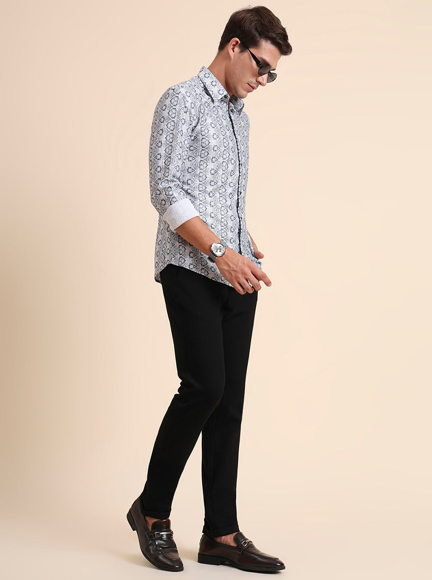 Black Solid Slim Fit Club Wear Trouser | JB Studio