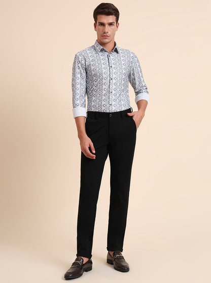 Black Solid Slim Fit Club Wear Trouser | JB Studio