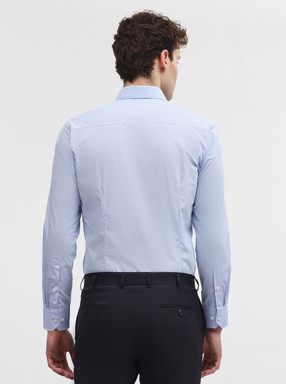 Sky Blue Solid Slim Fit Formal Shirt | Greenfibre