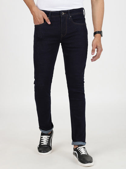 Navy Blue Washed Slim Fit Jeans | JadeBlue
