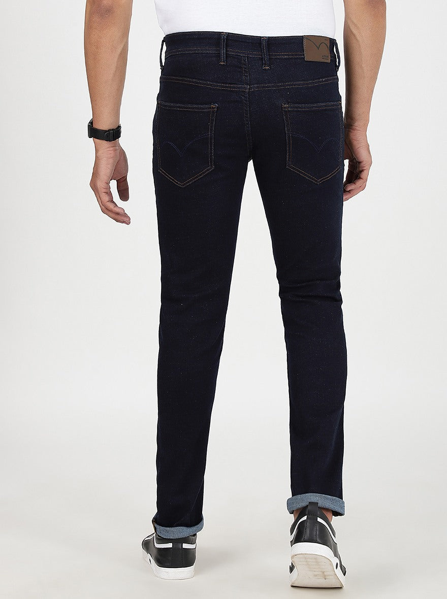 Navy Blue Washed Slim Fit Jeans | JadeBlue