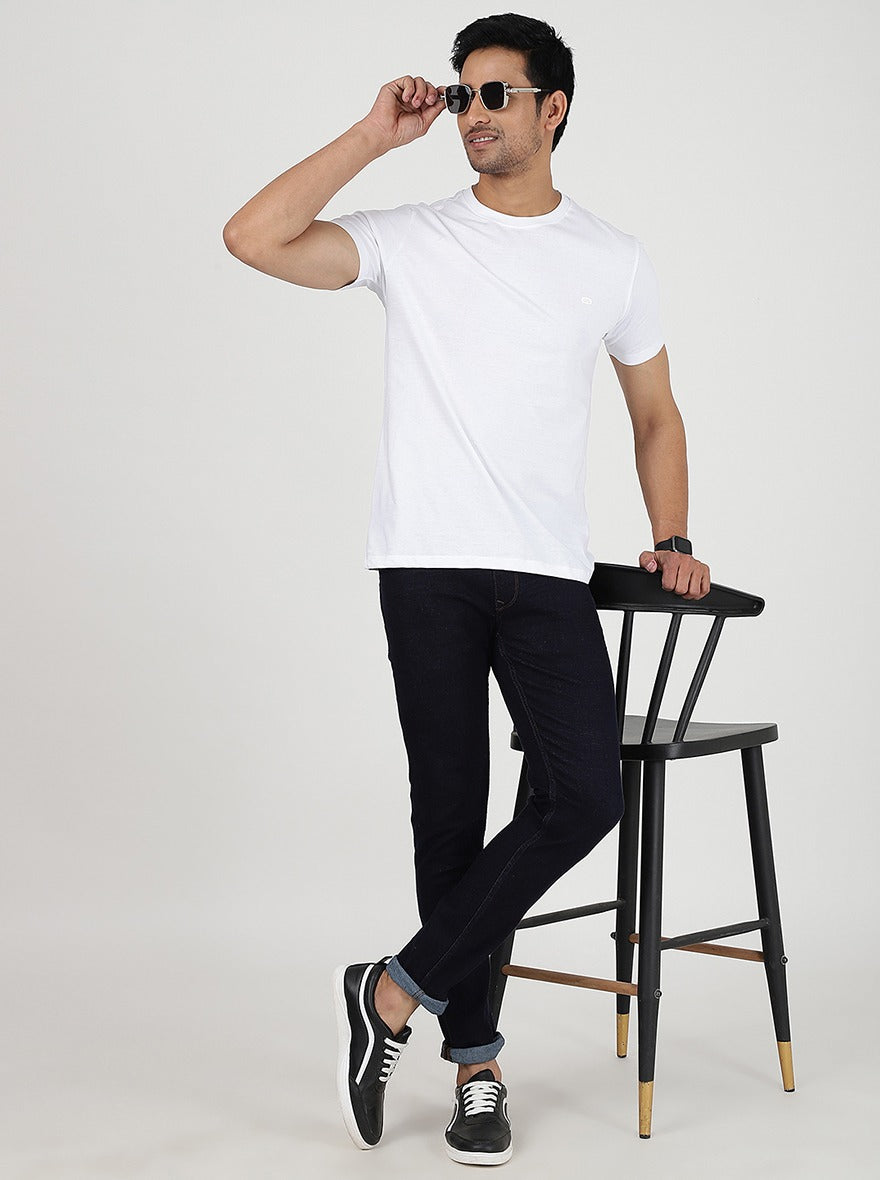 Navy Blue Washed Slim Fit Jeans | JadeBlue