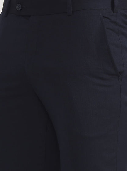Blue Printed Slim Fit Formal Trouser | JadeBlue Super Luxe