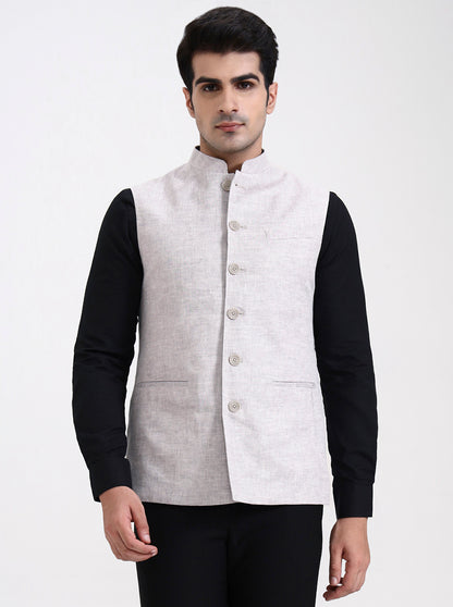 Grey Solid Regular Fit Modi Jacket | JadeBlue