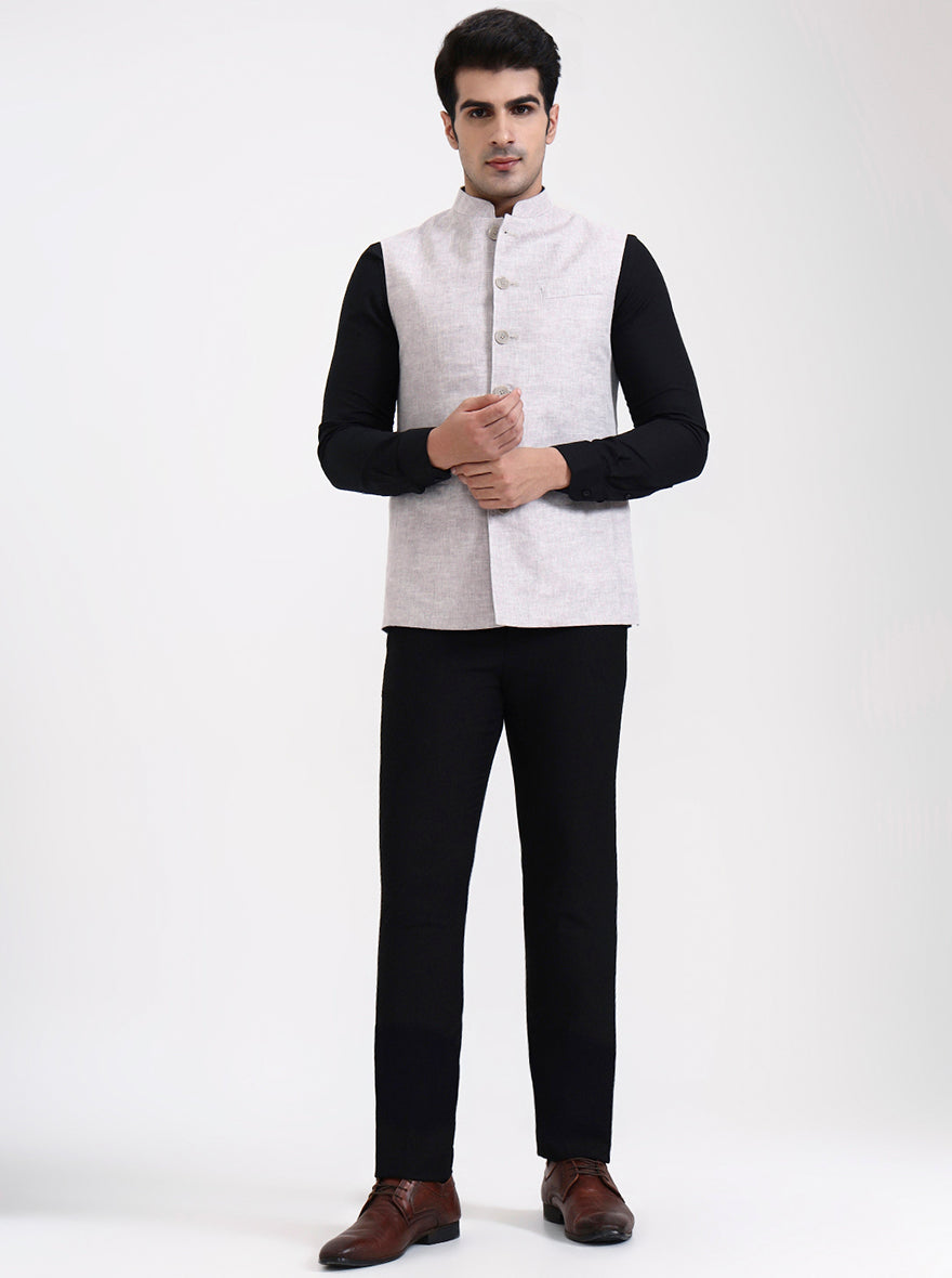 Grey Solid Regular Fit Modi Jacket | JadeBlue