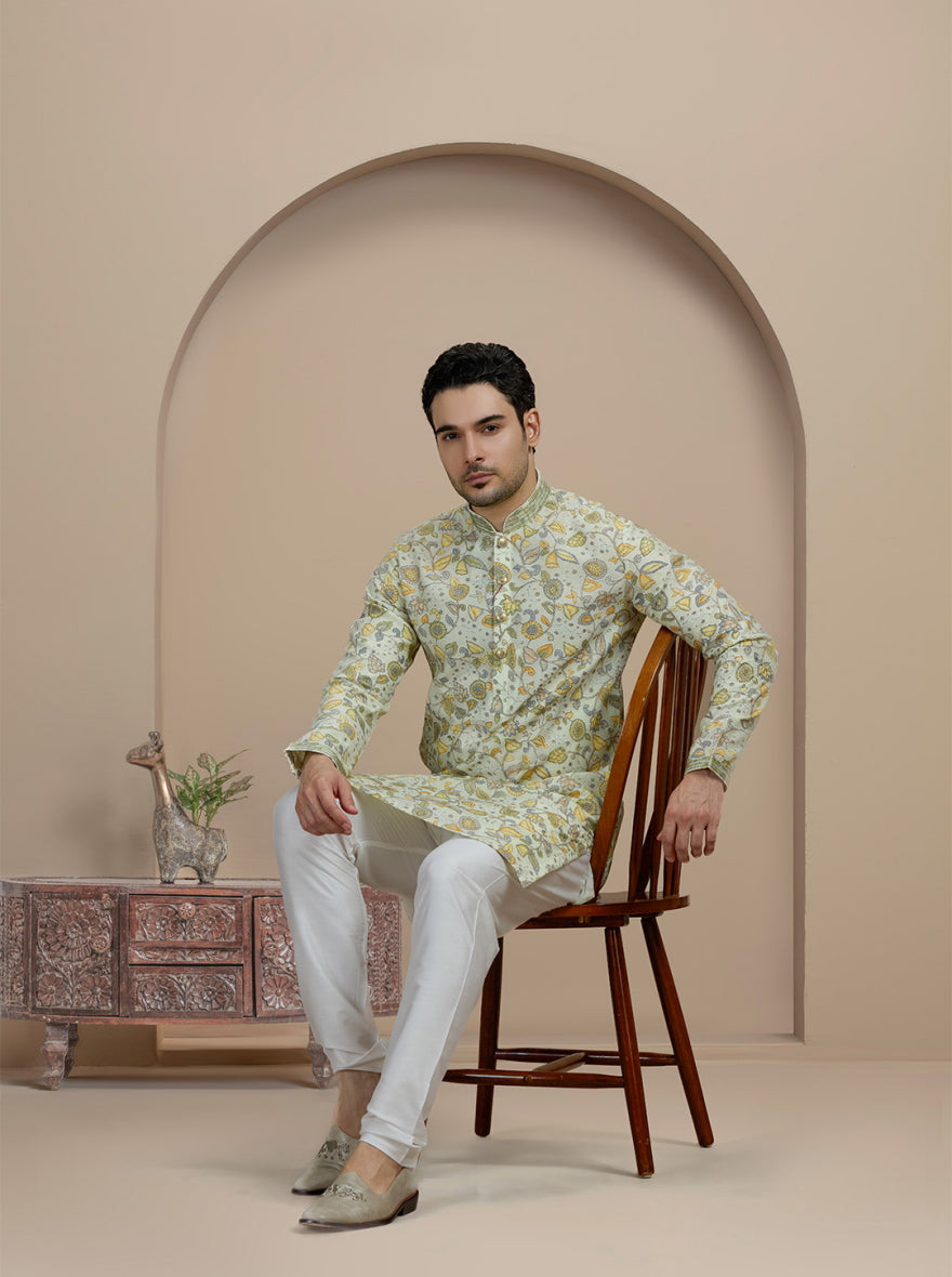 Tint Green Printed Kurta Pajama | Virasana