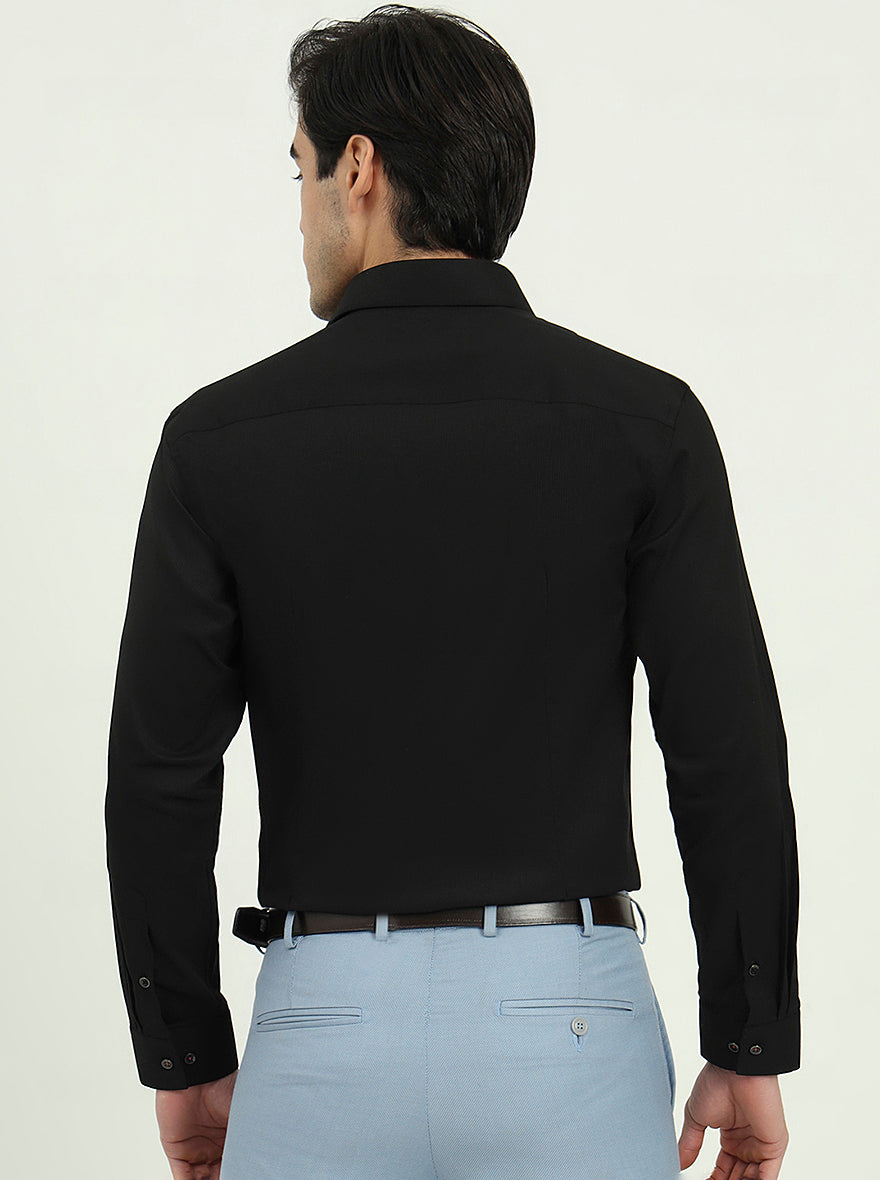 Black Solid Slim Fit Party Wear Shirt | Greenfibre