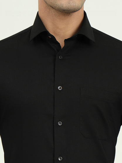 Black Solid Slim Fit Party Wear Shirt | Greenfibre