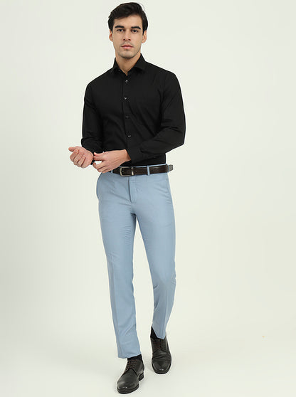 Black Solid Slim Fit Party Wear Shirt | Greenfibre