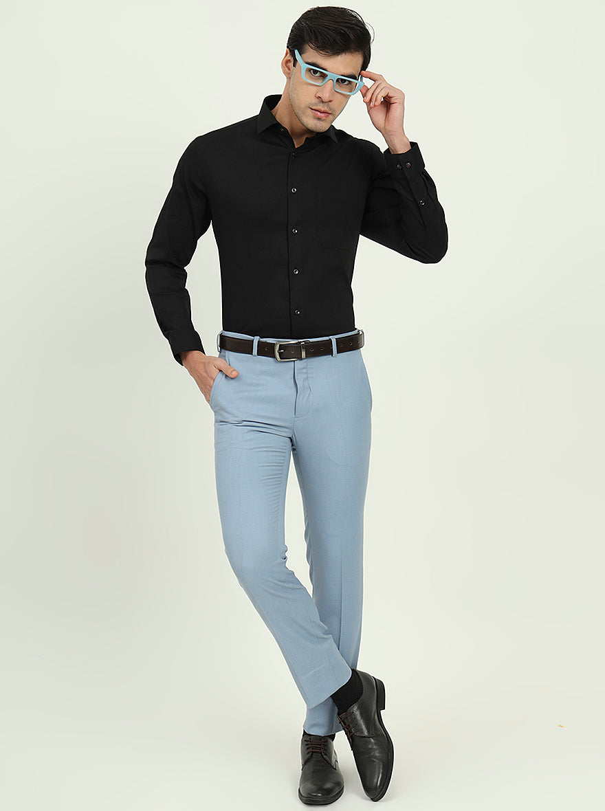 Black Solid Slim Fit Party Wear Shirt | Greenfibre